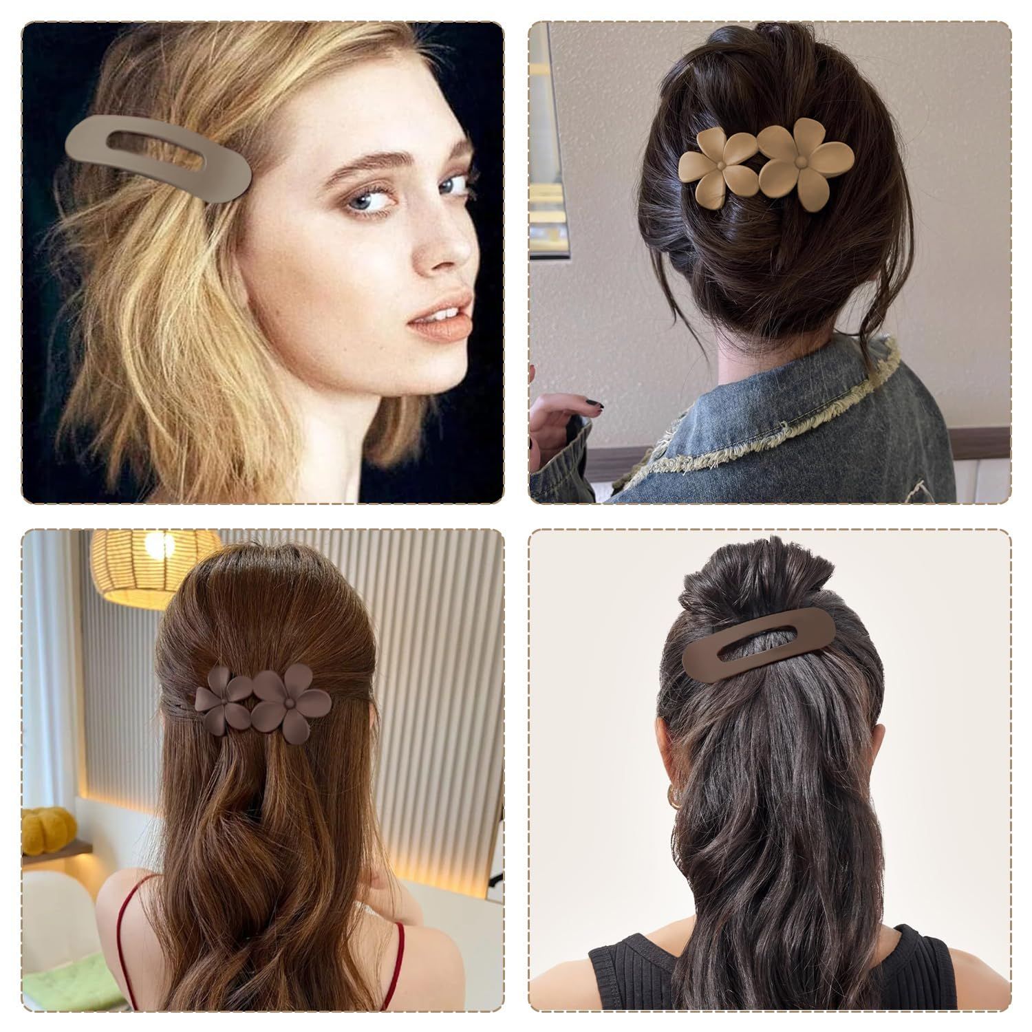 バンズクリップ　バンス　ヘアクリップ　　セット　新品　ヘアアクセサリー　ヘアピン MINIバンスクリップ ヘアクリップ 14×16mm（8ヶ） : ビーズ