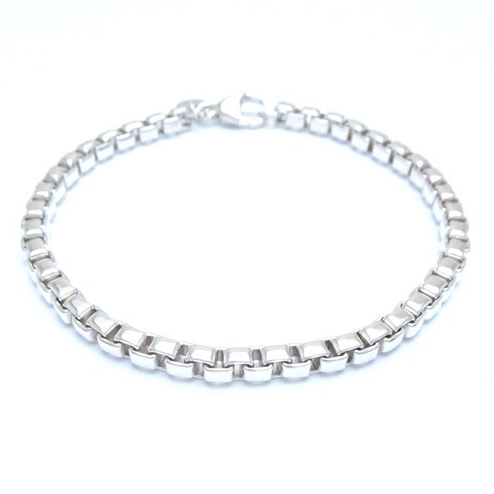 【美品】18.8cmTiffanyティファニー ベネチアン ブレスレット 925 TIFFANY&Co. ティファニー ベネチアン ブレスレット 19cm シルバー925