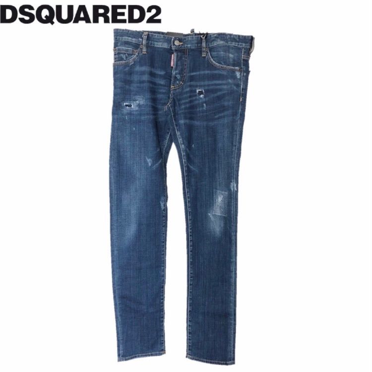 新品】確実正規品 DSQUARED2 ディースクエアード SLIM JEAN スリム ジーンズ ネイビー 紺 メンズ TG50 Ｌ - メルカリ