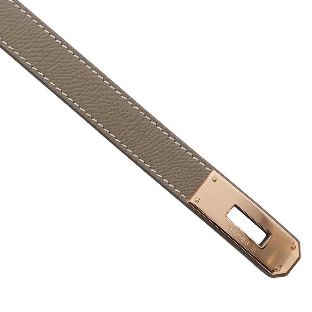 エルメス ケリーベルト エトゥープ/ピンクゴールド金具 エプソン