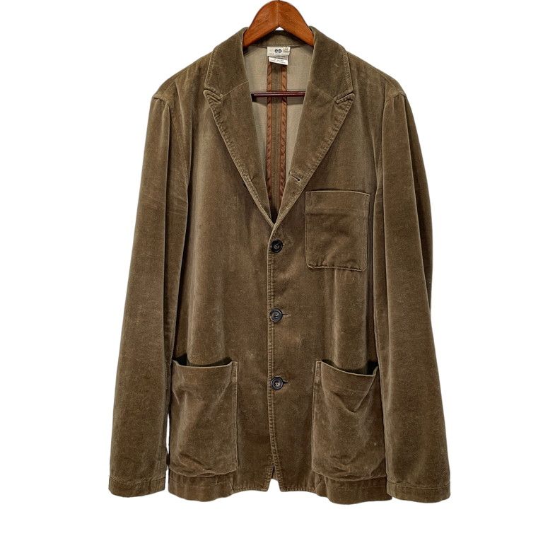 DRIES VAN NOTEN 90s コットンモダールベロア4Bテーラードジャケット DRIES VAN NOTEN 90s コットンモダールベロア4Bテーラードジャケット