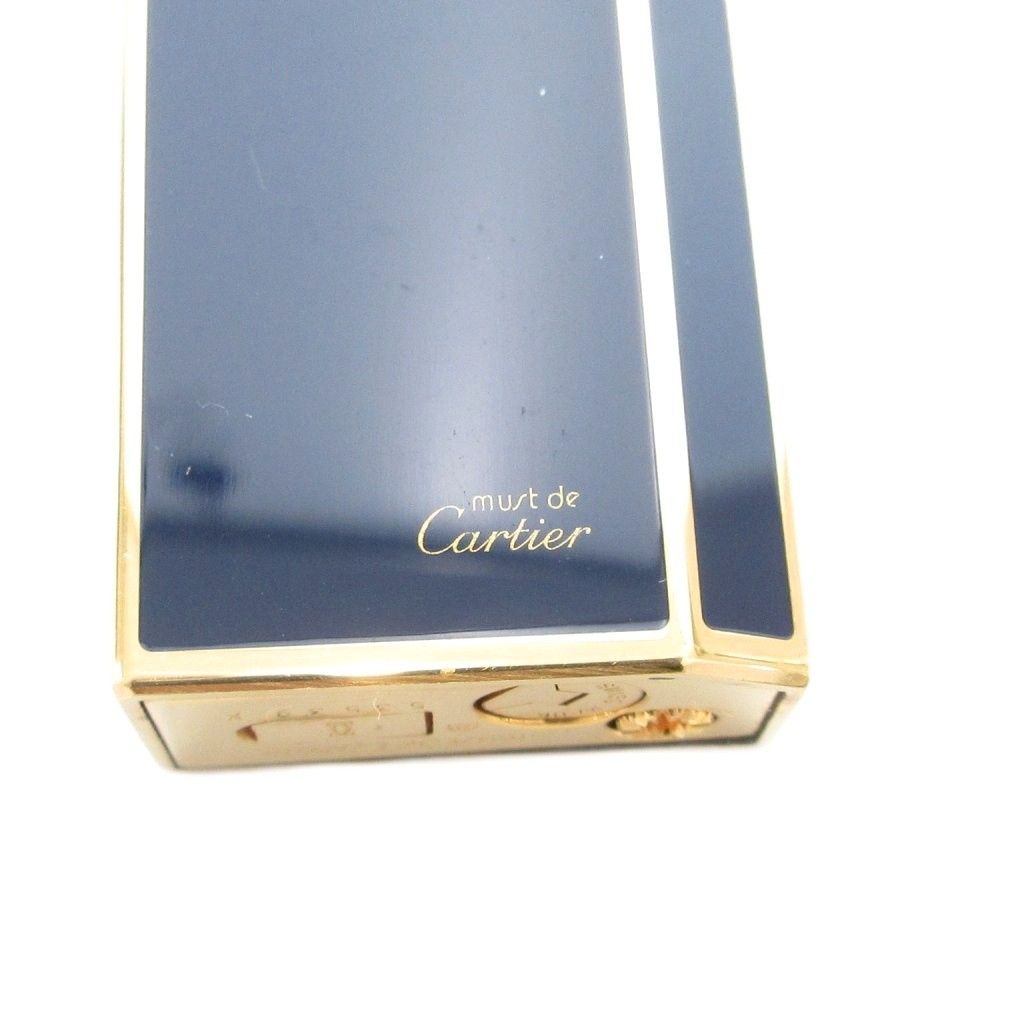 ライター型香水 ネイビー ゴールド カルティエ カルティエ Cartier ペンタゴン ガスライター 喫煙具 フリント式