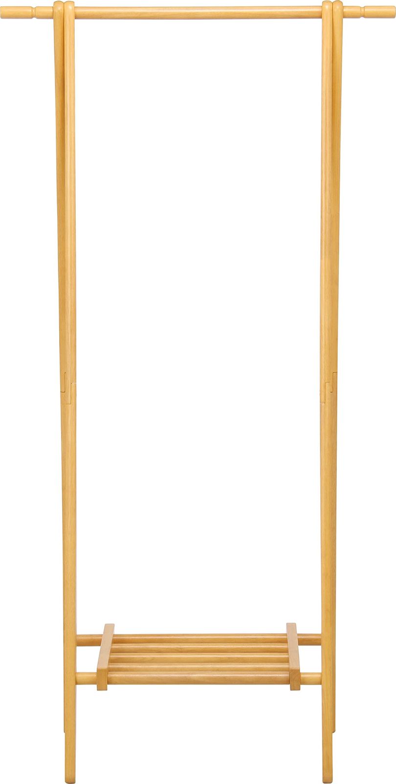 【限定タイムセール】 スリム 木製 幅75×奥行45×高さ147.8cm ハンガーラック ナチュラル コートハンガー 棚付き 玄関 不二貿易 14104 365日間返品無料！