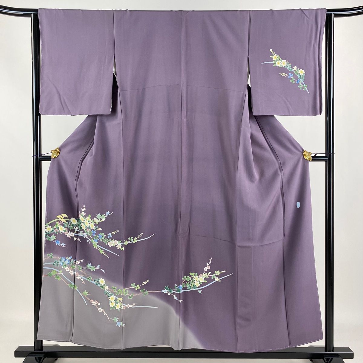 付下げ 身丈155.5cm 裄丈62.5cm S 袷 南克治 加賀友禅 落款 草花 梅