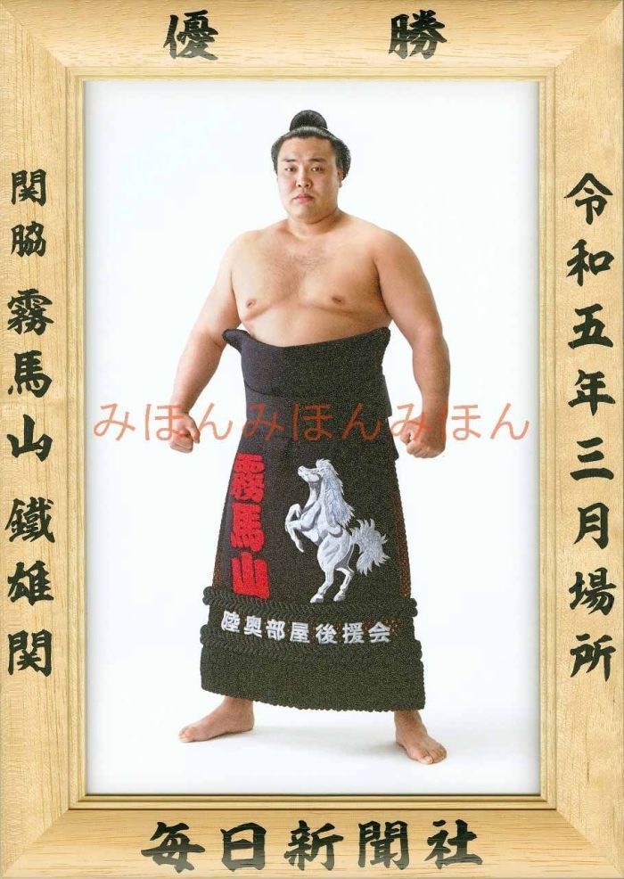 霧馬山鐵雄関優勝ミニ額 大相撲ミニ額 大相撲優勝額令和５（２０２３）年３月場所 優勝 関脇 霧馬山 鐵雄 関（初優勝） ※受注生産品のため、ご注文後はいかなる理由でも返品、返金はできません