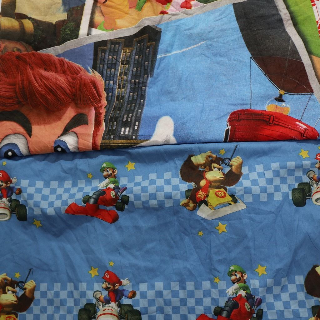 古着卸 まとめ売り 雑貨 ベッドシーツ 布 生地 リメイク マリオ 6枚