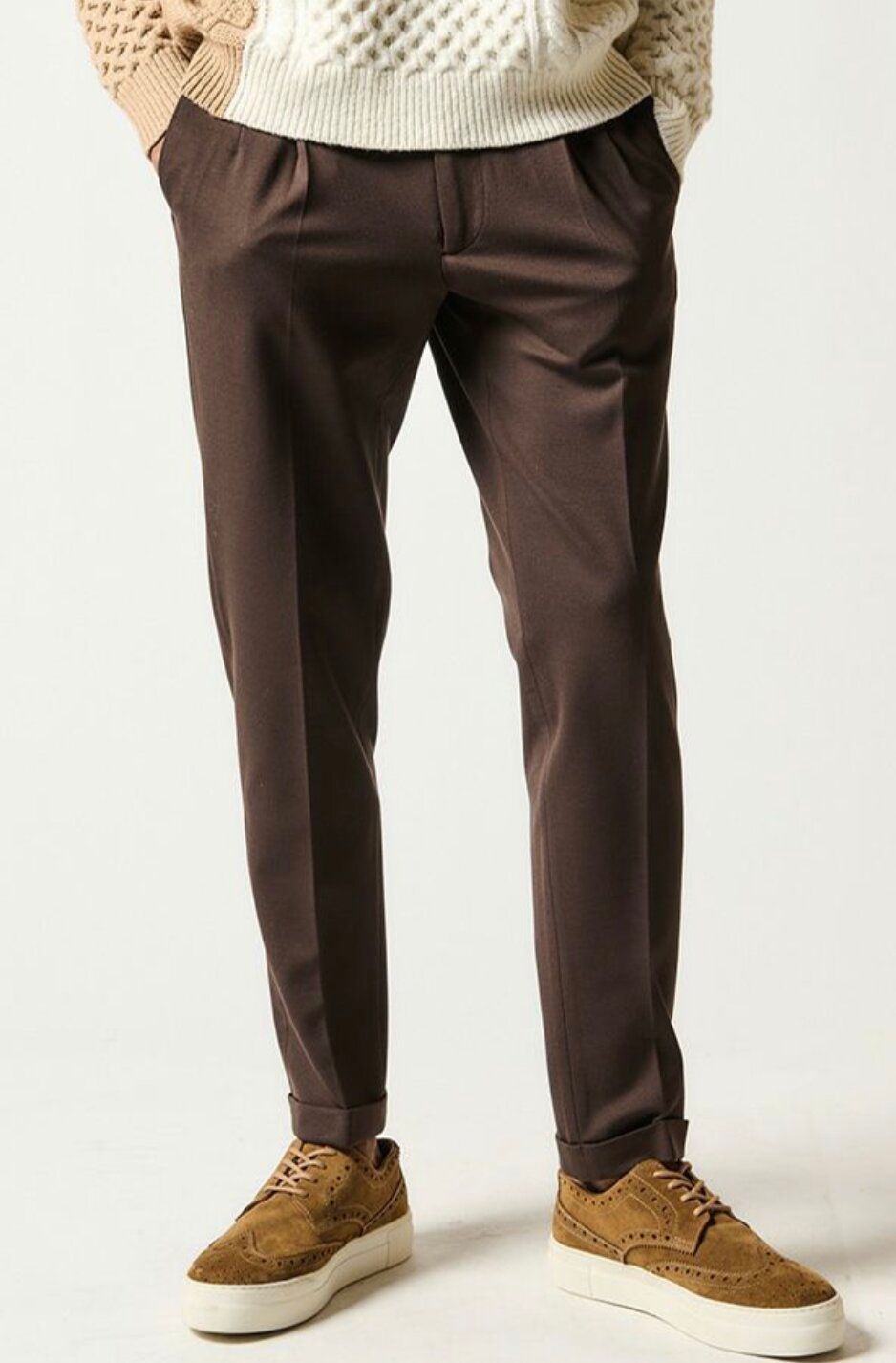 未使用 1piu1uguale3×giab´s ARCHIVIO 3（44） ブラウン EASY ITALY TROUSERS P