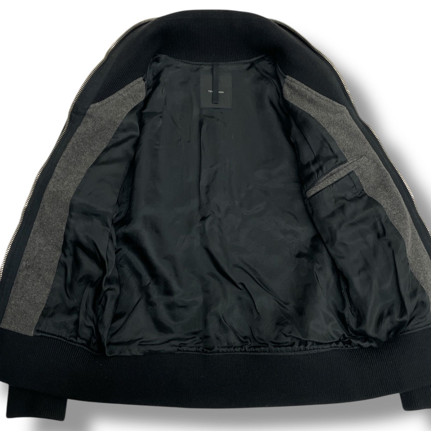 【定価10万円】ripvanwinkle カシミアレザースタジャン 黒 ripvanwinkle リップヴァンウィンクル レザースリーブ カシミヤ