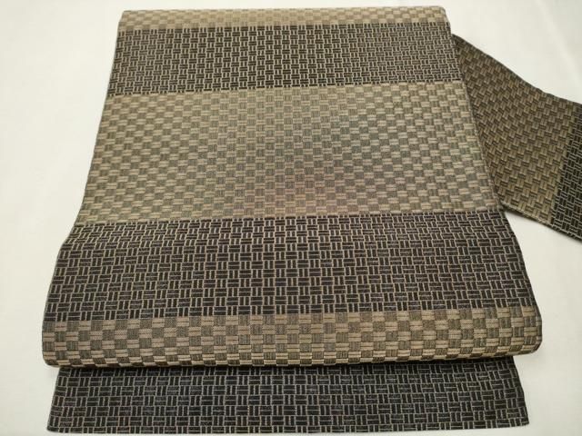 平和屋着物●九寸名古屋帯　横段吉祥文　黒地　金糸　正絹　逸品　CAAT8196hy 平和屋着物○九寸名古屋帯 横段吉祥文 黒地 金糸 正絹 逸品 CAAT8196hy