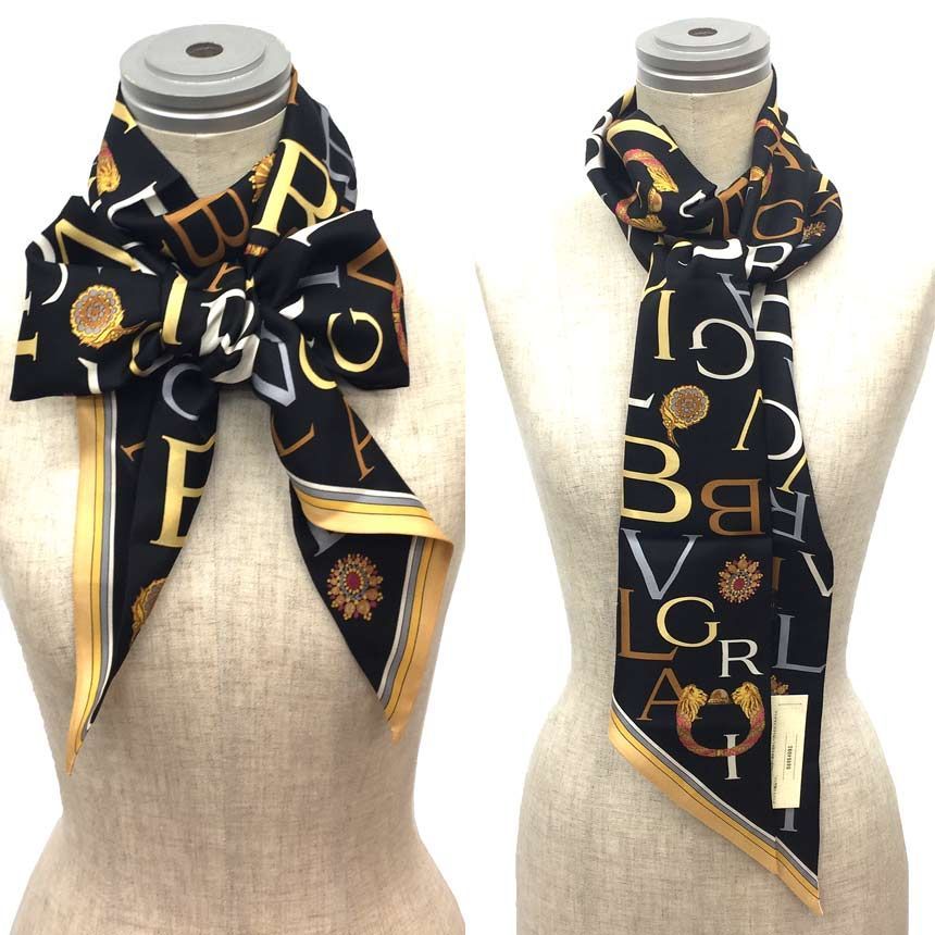 新品 BVLGARI ブルガリ ヘリテージ ミニシェリー ツイリー スカーフ