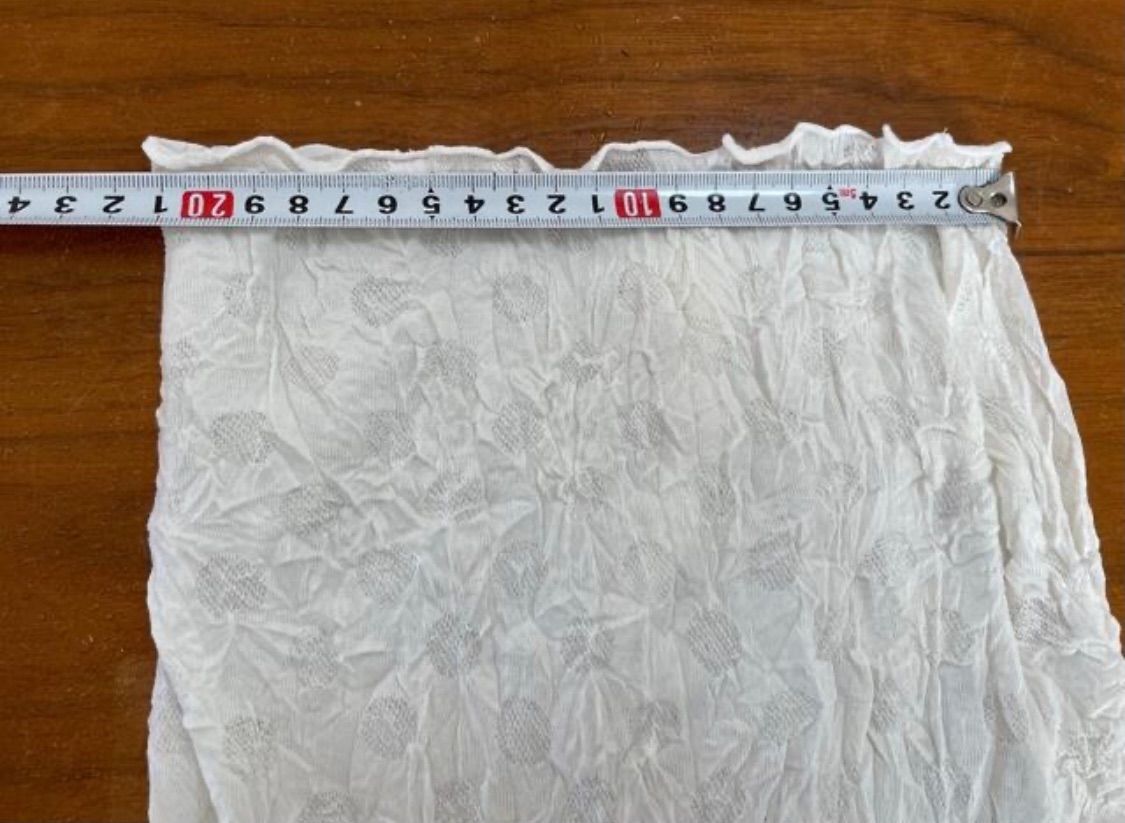 ホワイトドット&クシクシュシングルウェーブ手作りネックウォーマー  