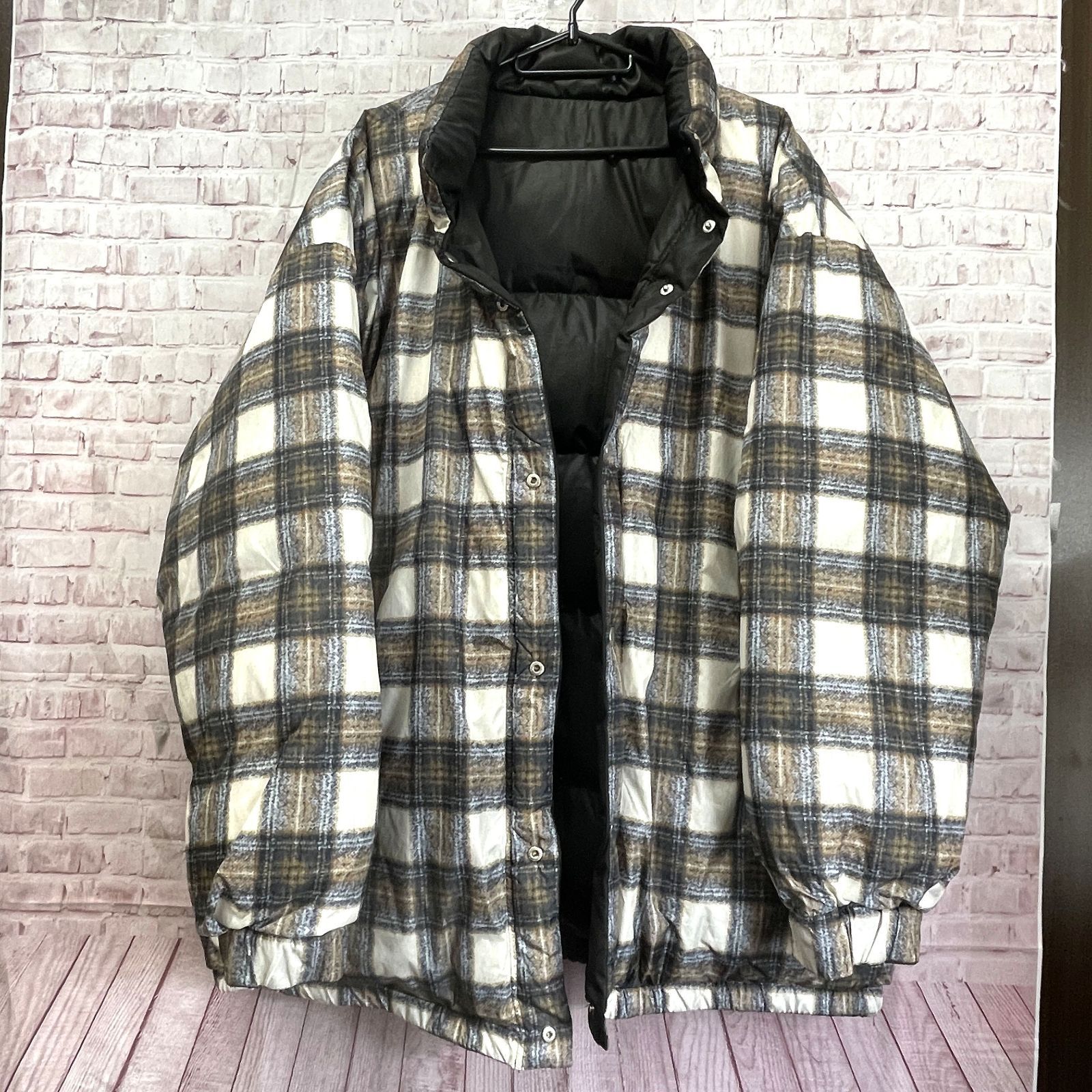 良品 DAIRIKU Check Nylon Reversible Down M - メルカリ