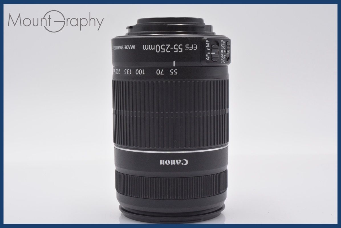 上 キヤノン Canon EF-S 55-250mm F4-5.6 IS II 前後キャップ-レンズフィルター付 完動 同梱可 am141