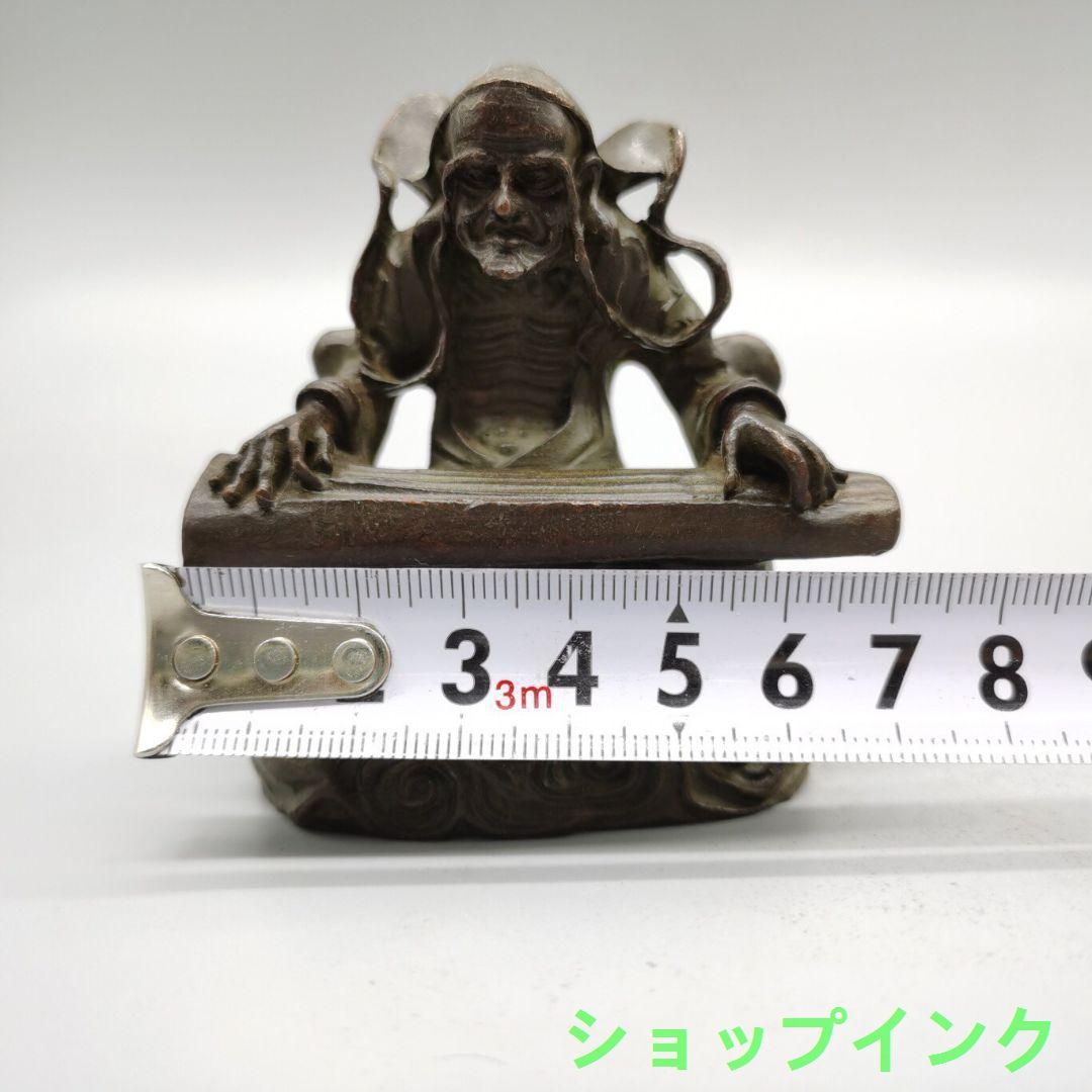 銅製 達磨祖師 文鎮 ペン立て 書道具 文房具 現代工芸品 美術品 置物 銅細工 達磨祖師 文鎮 筆架 筆置 筆入 装飾品 工芸品 美術品