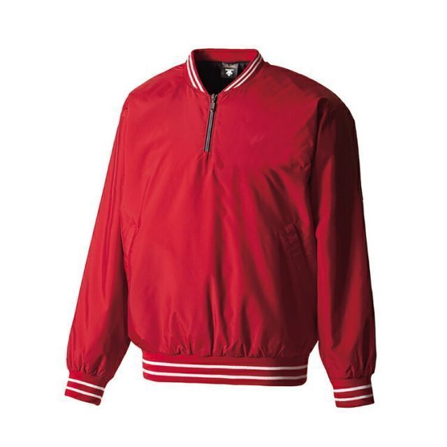 DESCENTE デサント 長袖プルオーバーコート レッド XAサイズ STD-410B RED | スポーツ スポーツ用品 野球 ベースボール ベースボールウェア トレーニングウェア アウター 長袖 プルオーバーコート コート 防風 保温 はっ水 耐水 中綿