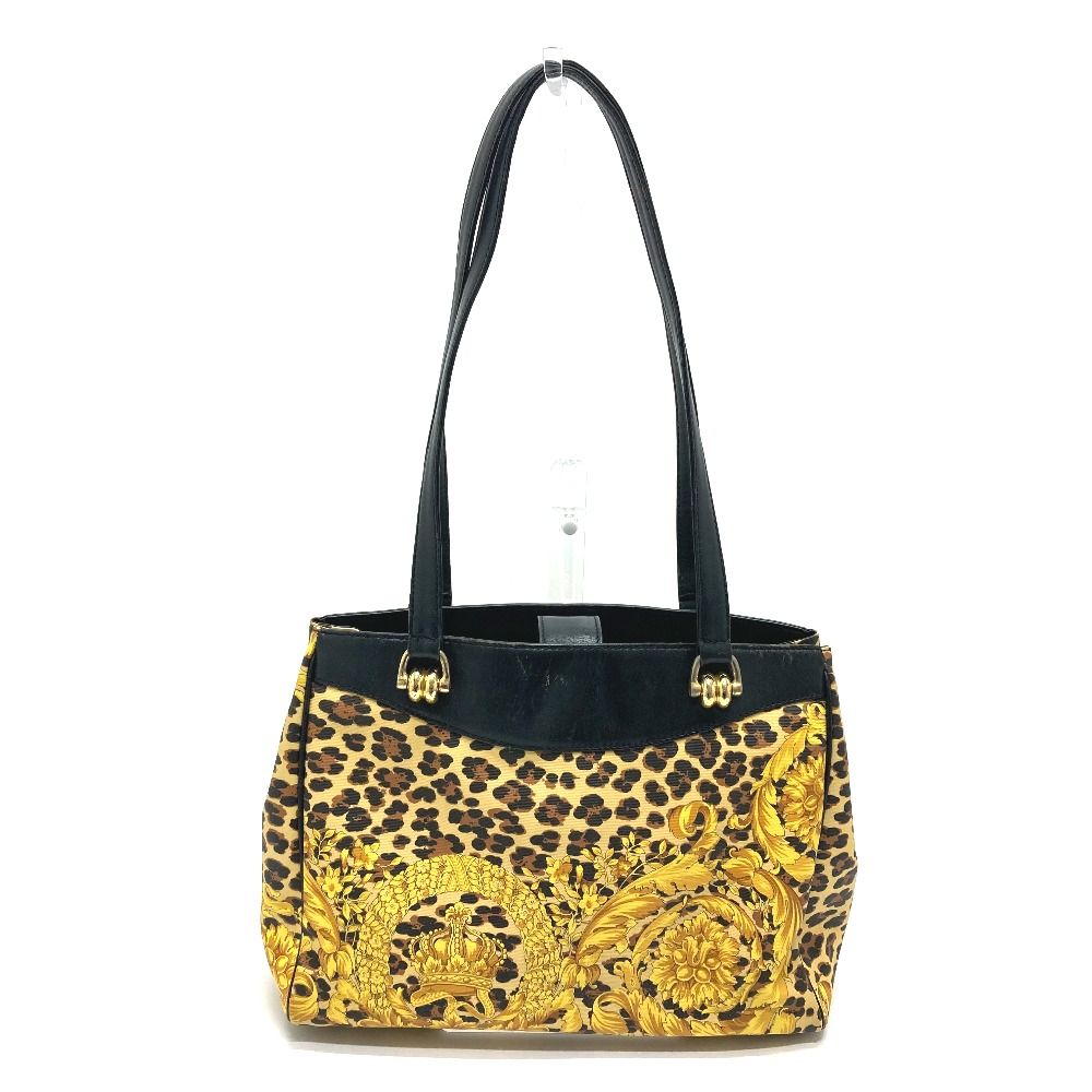 【希少】VERSACE ヴェルサーチ レオパード バロック柄 トート ボストン ヴェルサーチ オールドヴェルサーチ レオパード バロック 肩掛け