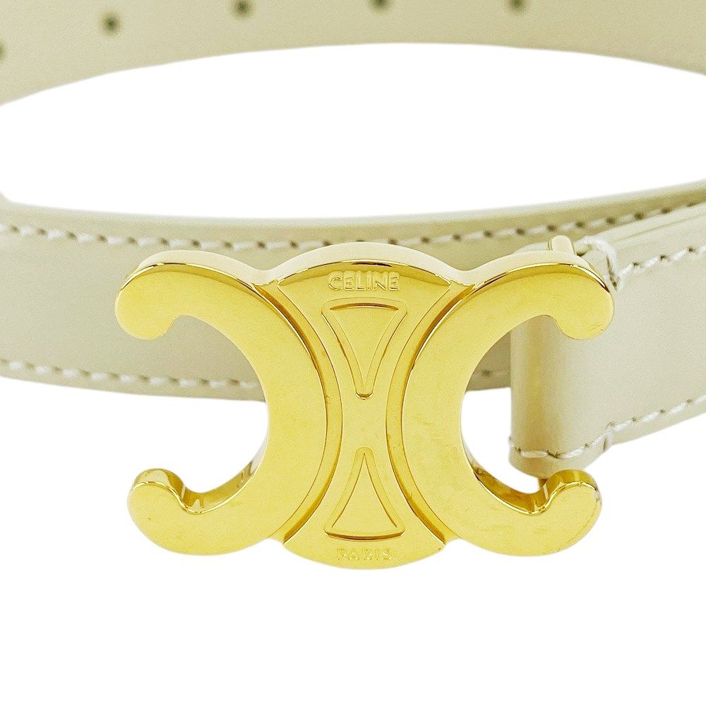 □新同□ セリーヌ トリオンフ ベルト ロゴ ファッション レザー GP  