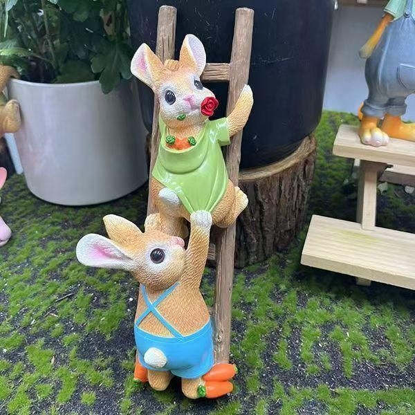【♥︎】ウサギの像 動物 ウサギ オーナメント 置物 ホームデコレーション 新品未開封未使用】ウサギの像 動物 ウサギ オーナメント 置物