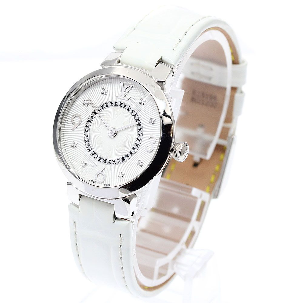 ルイ ヴィトン LOUIS VUITTON Q12MG タンブール スリム 8Pダイヤ クォーツ レディース_910363