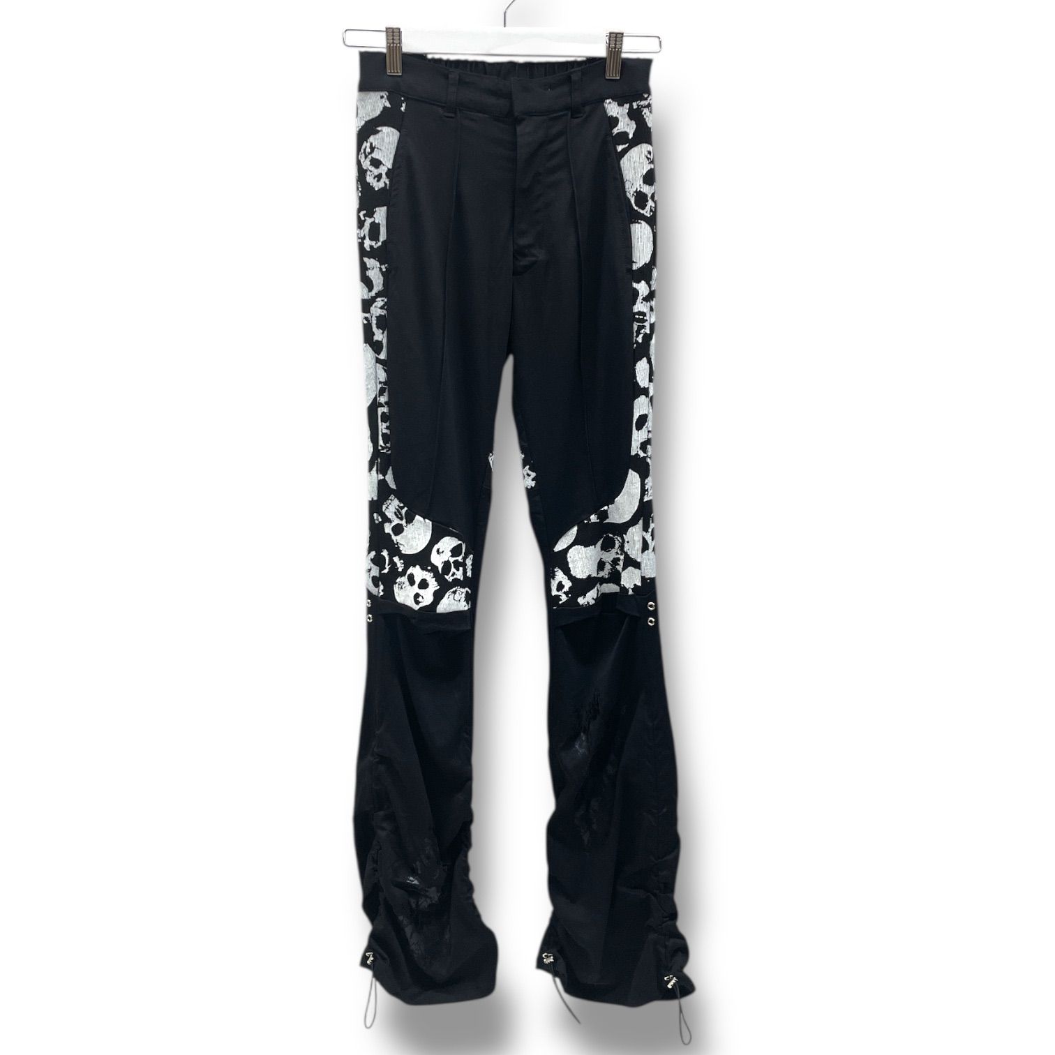 GAMCHU ガムチュ シャーリングフ 裾レギンス フ パンツ スカル ドローコード ウィメンズ GAM25-024 黒 白 ブラック ホワイト フリーサイズ レディース メンズ 通年 ゴーゴー古着久喜倉庫店 No.1320