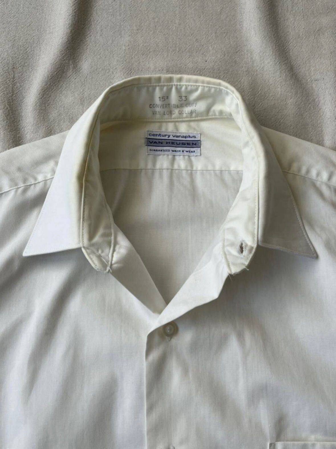 60s VAN HEUSEN ドレス シャツ / 15 1/2 33 コットン ホワイト ビンテージ USA 50s 70s T4-08149-9539