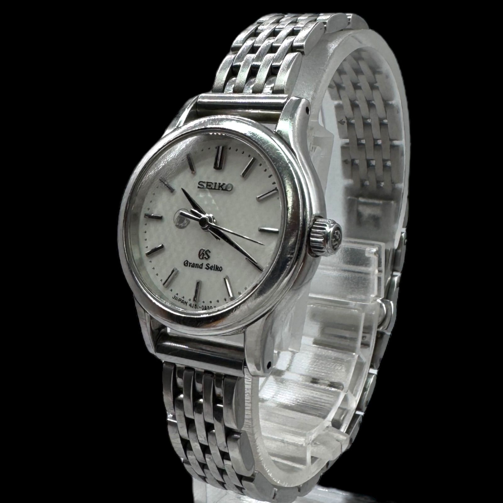 電池稼働 Grand Seiko グランドセイコー 4J51-0AA0 レディース腕時計 クォーツ QZ ホワイト文字盤 SS 社外ベルト シルバー