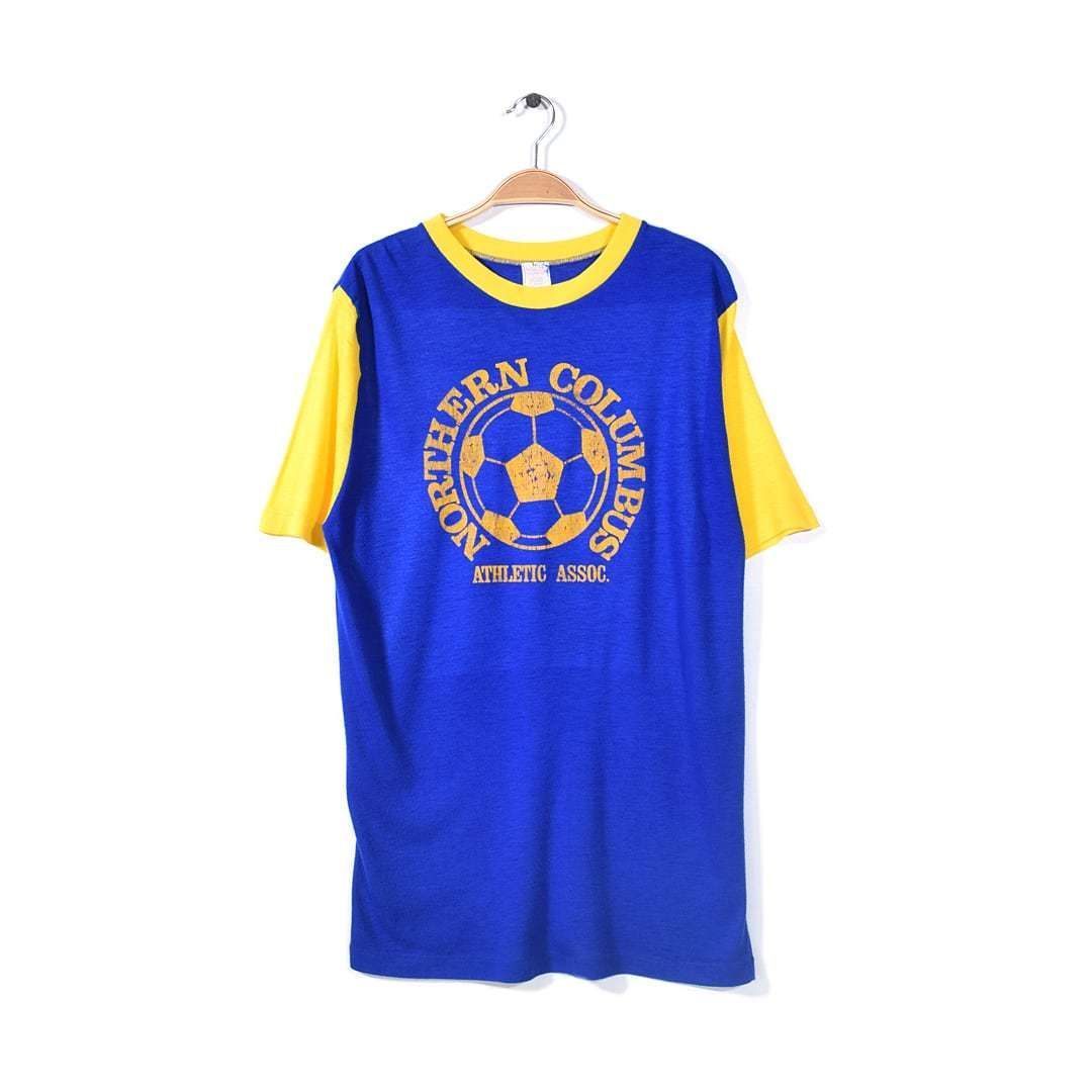 plpl出品 70s DODGER SPORTSWEAR ヴィンテージ Tシャツ サッカー青黄