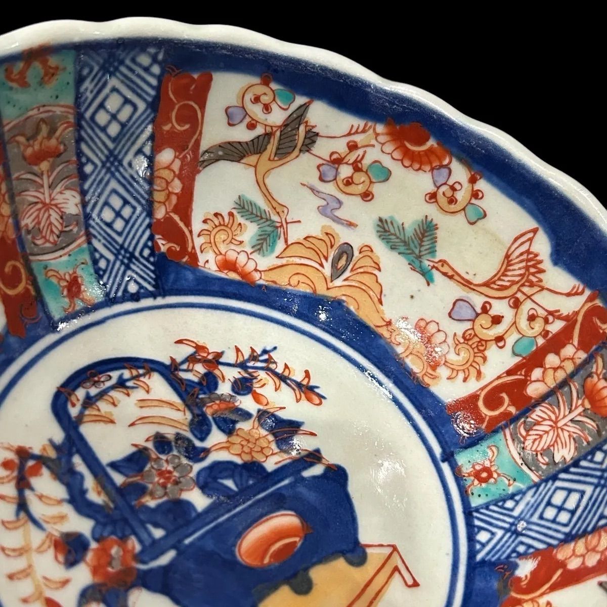 古伊万里花鳥図盃洗