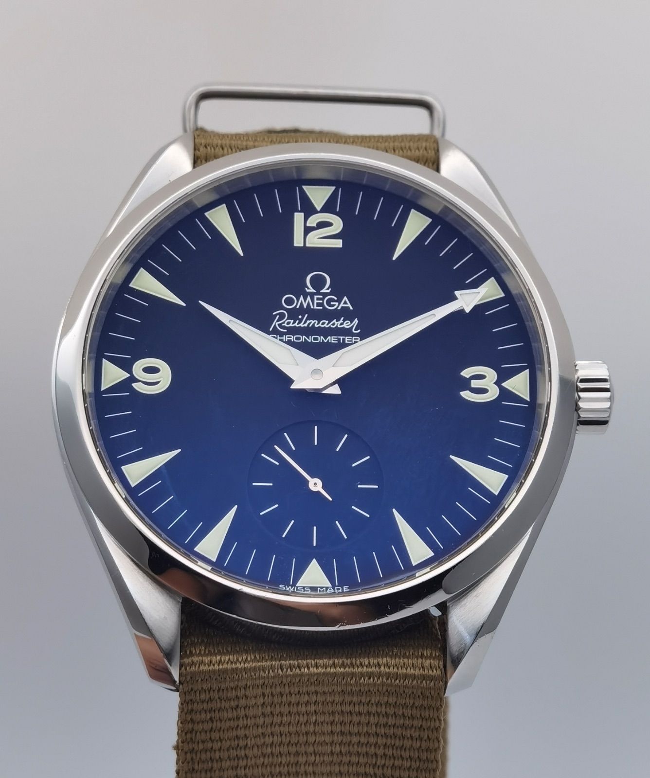 オメガ OMEGA シーマスター レイルマスター クロノメーター 2806.52.37 スモールセコンド SS 黒 ブラック文字盤 手巻き メンズ 腕時計