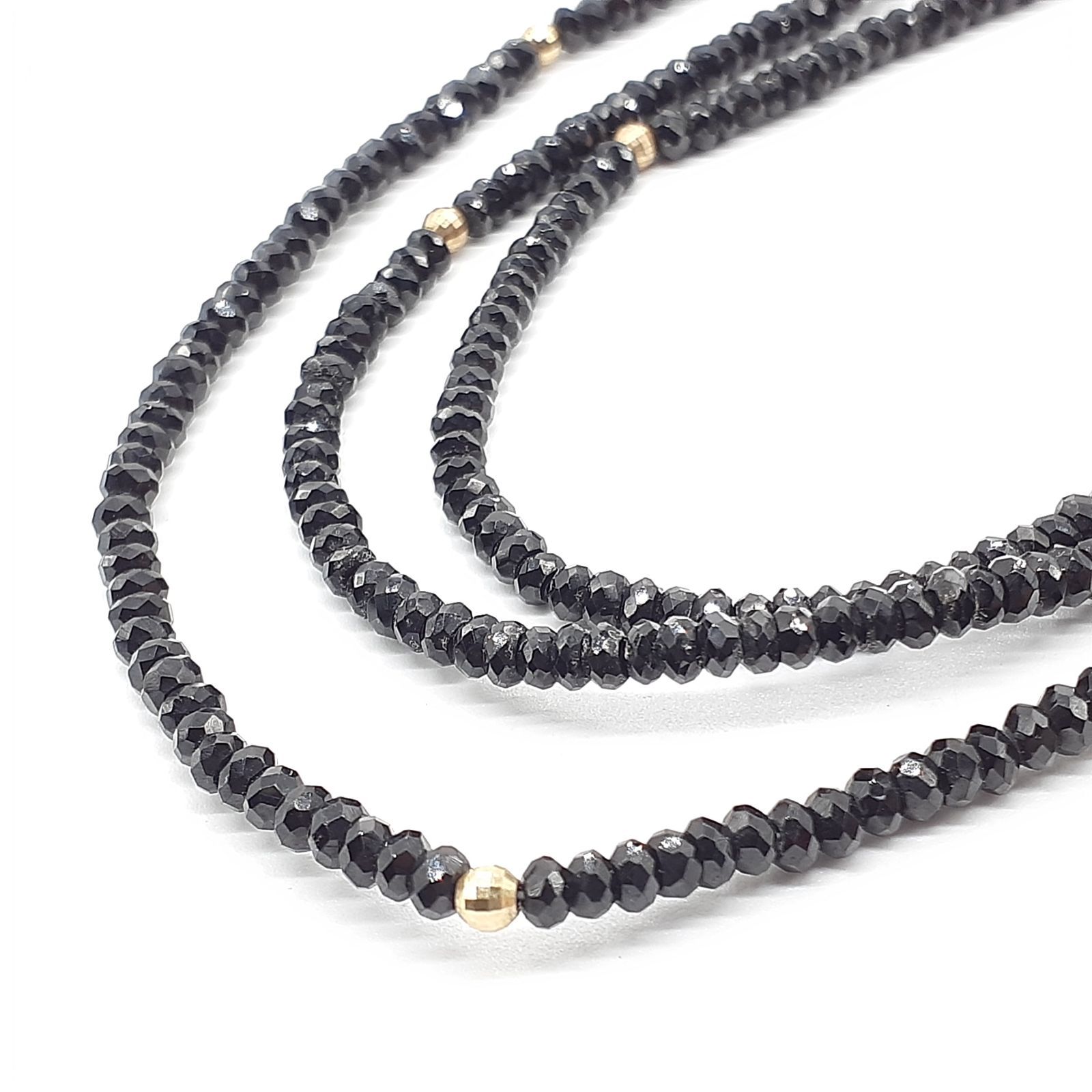 RUGIADA ルジアダ K10 ロングネックレス ブラックスピネル ゴールド