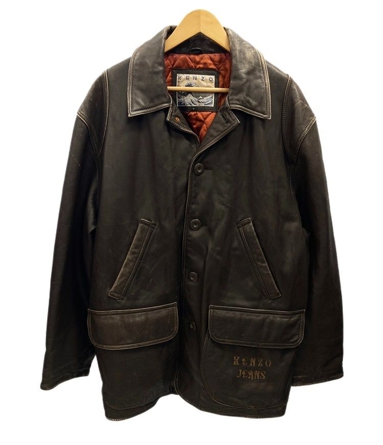 KENZO ケンゾー 80s 90s レザーコート ダークブラウン ヴィンテージ KENZO ケンゾー 80s 90s レザーコート ダークブラウン ヴィンテージ