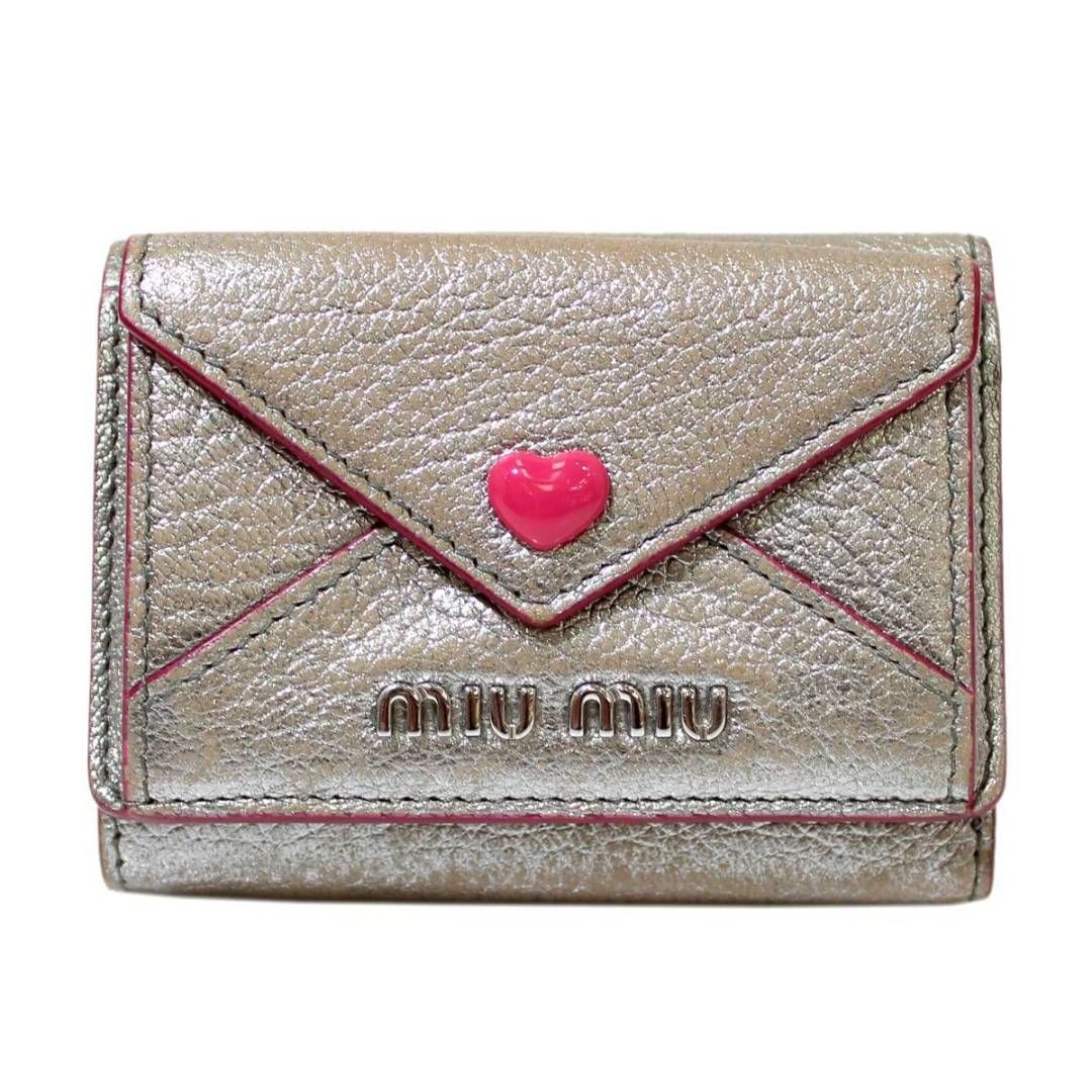 MIU MIU/ミュウミュウ マドラスラブ 三つ折り財布 コンパクト財布  