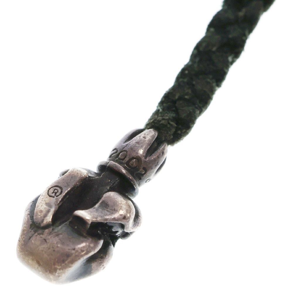 CHROME HEARTS (クロムハーツ) LEATHER BRAID リップアンドタンレザーブレード ネックレス ブラック/シルバー