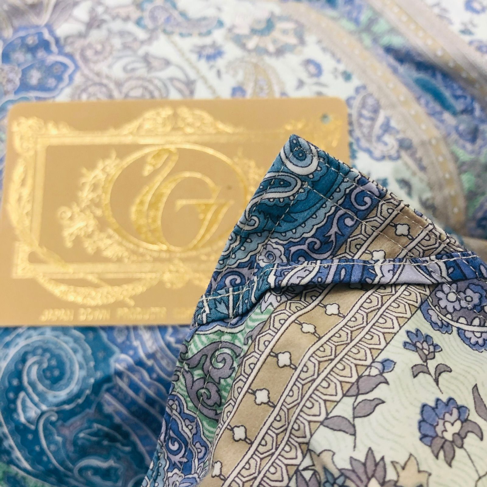 羽毛布団 ダブル マザーグース 2層 超長綿 ロイヤル SK6492ブルー