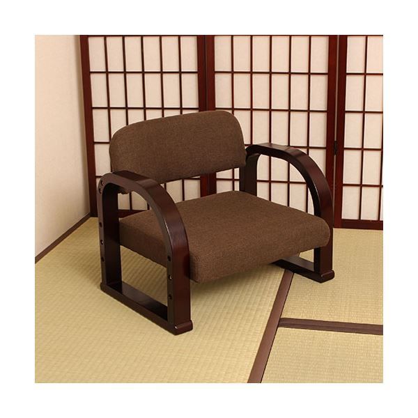 谷村実業 立ち座りらくらく座椅子 ロータイプ ブラウン TAN-101L-BR