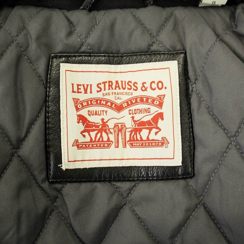 バレンタインセール　新品未使用HARE MA-1ジャケット s 黒 リーバイス Levi's FAUX LEATHER JACKET フェイクレザー