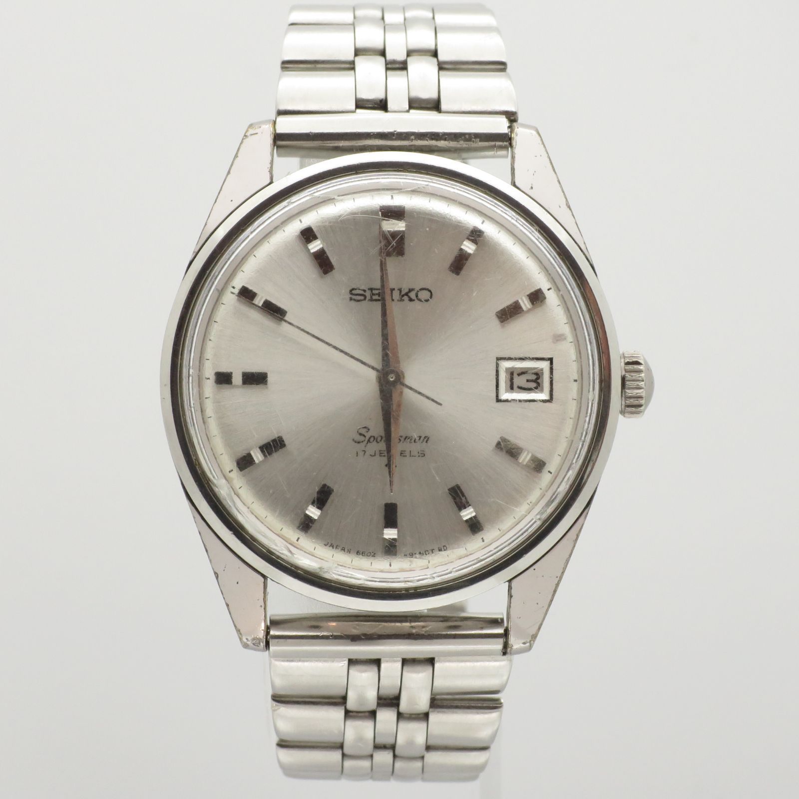セイコー 腕時計キングクォーツ絹目ホワイト文字盤 9723-8050 チャ樣
