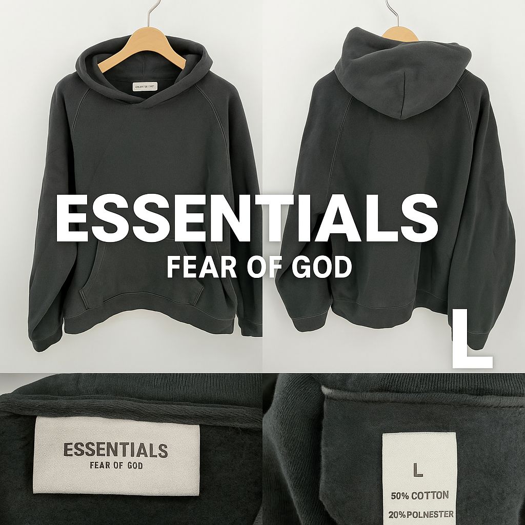 FEAR OF GOD ESSENTIALS パーカー フーディー ブラック Lサイズ FEAR OF GOD ESSENTIALS パーカー フーディー ブラック Lサイズ