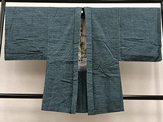 平和屋着物＃男性 長羽織 霞文 正絹 ♥ BAAT9268gt