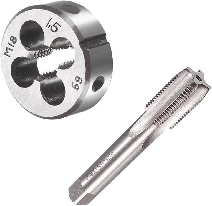 新品PLEAVIT タップダイスセット ねじきりタップ ネジ山修正 工具 丸ダイス 合金 M18x1.5