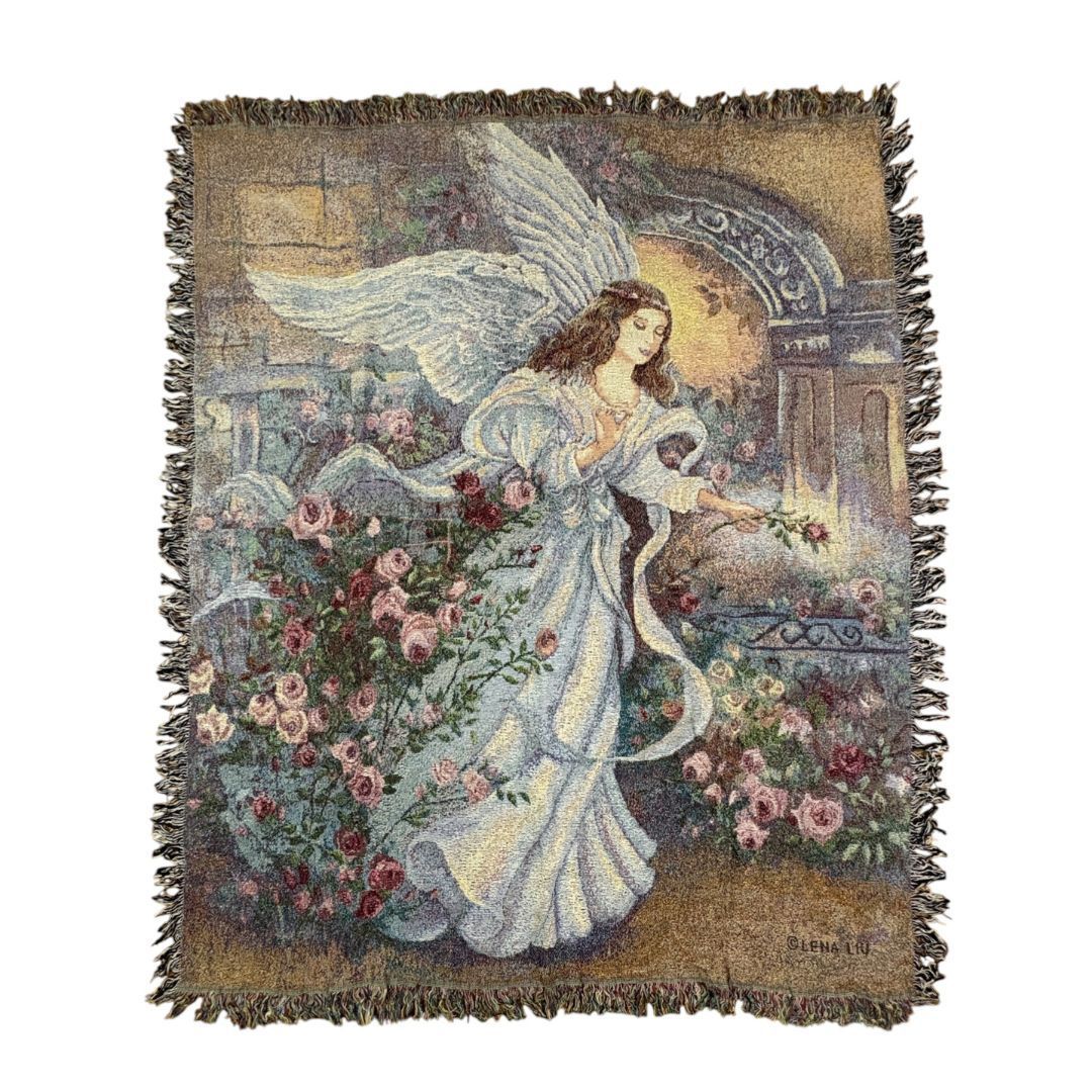 USA製 vintageラグ カーペット マルチカバー、天使、アート、029 USA製 vintageラグ カーペット マルチカバー、天使、アート、029