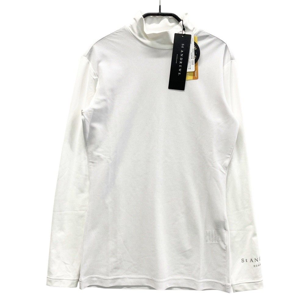 サイズ M ST ANDREWS セントアンドリュース ハイネック 長袖インナーTシャツ 切替 ホワイト系 240101524845 ゴルフウェア レディース ストスト
