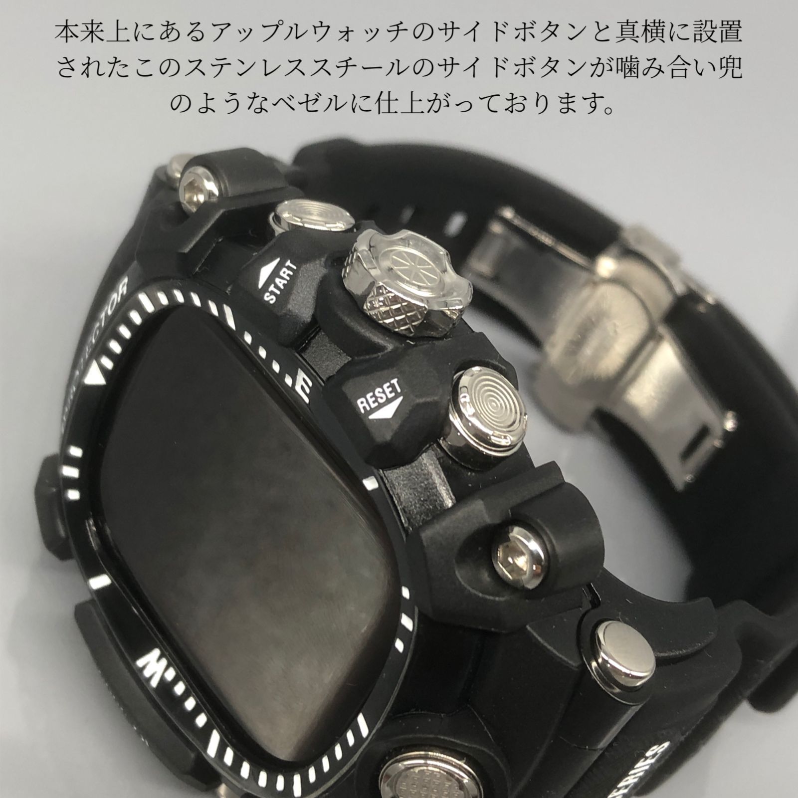 GimelZayin Gブラック☆アップルウォッチ ラバーベルト カバー ケース 