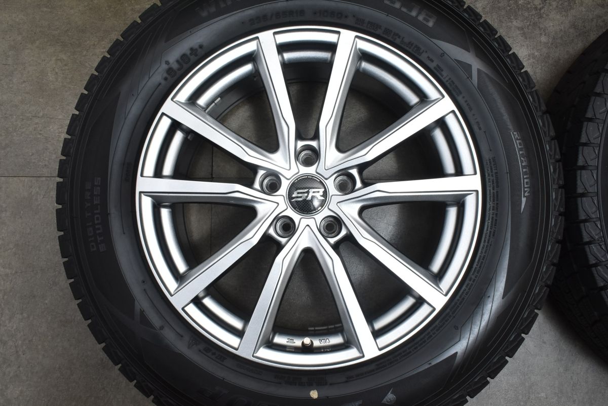 【バリ溝 美品】ストレンジャー 18in 7.5J +38 PCD114.3 ダンロップ ウィンターマックス SJ8+ 235/65R18 レクサス RX ムラーノ 送料無料