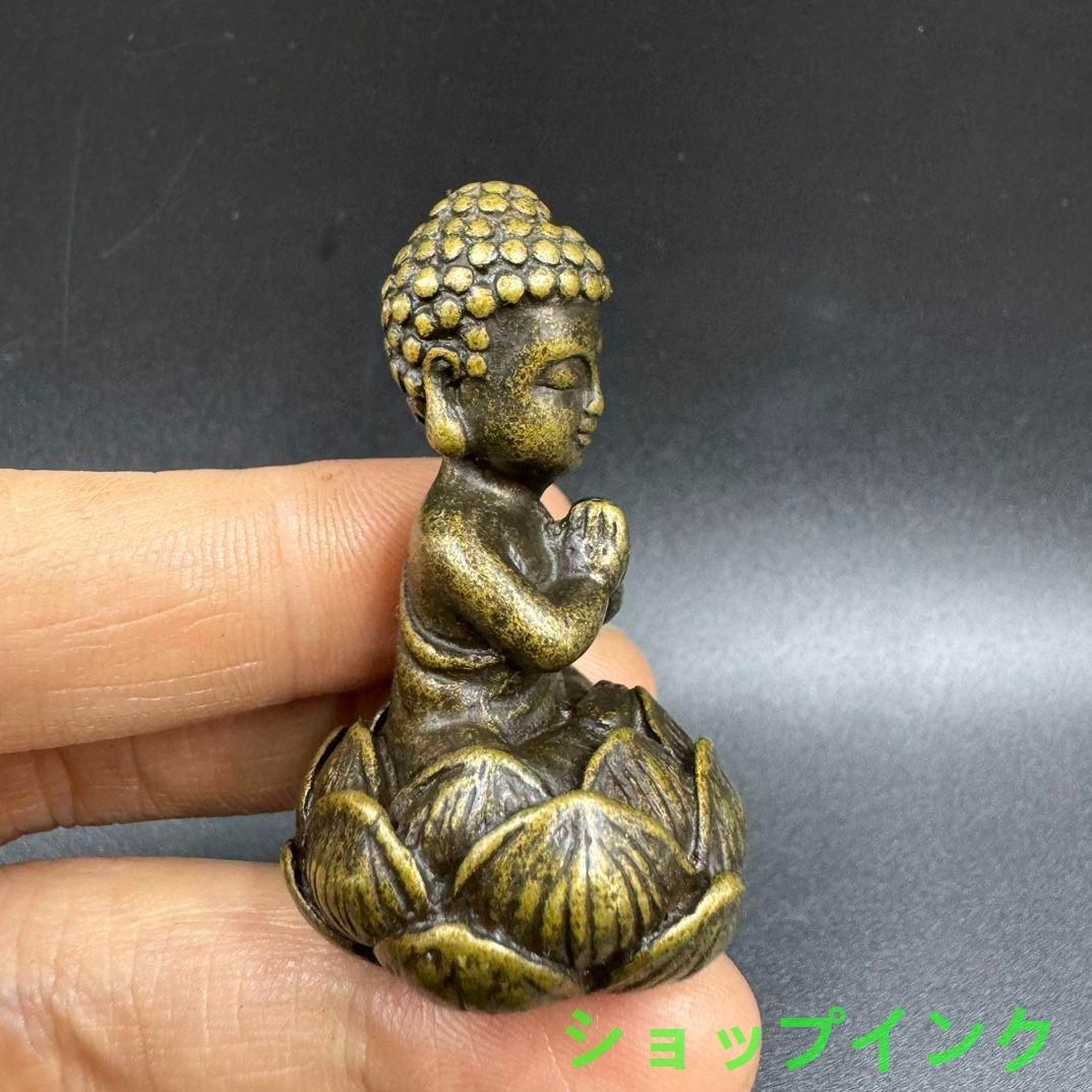仏教美術 小仏像 座禅蓮華小沙弥 茶台 置物 装飾品 工芸品