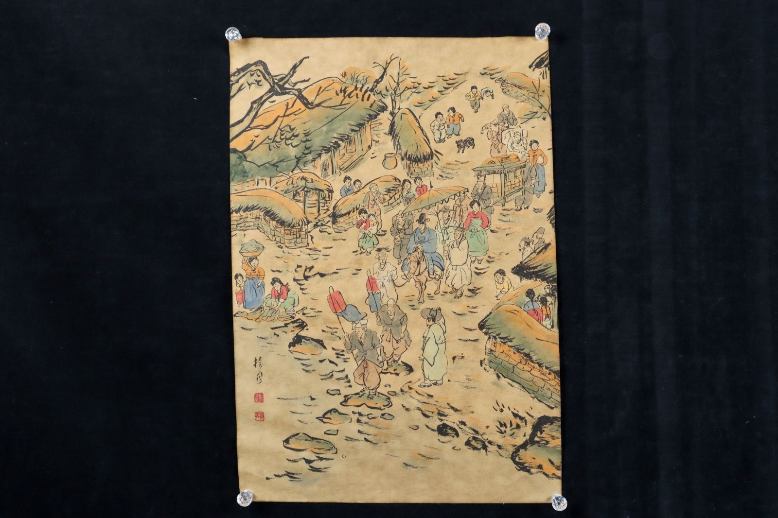 本物李朝時代の十六羅漢図(大作） 本物李朝時代の十六羅漢図(大作）