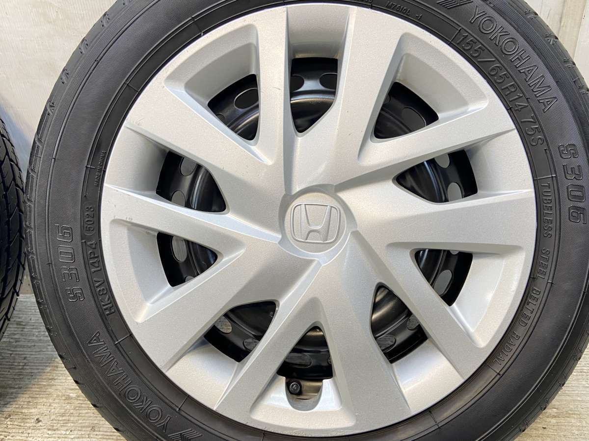 155/65R14 ヨコハマ S306 ホンダ純正 14x4.5 100-4穴 中古タイヤ
