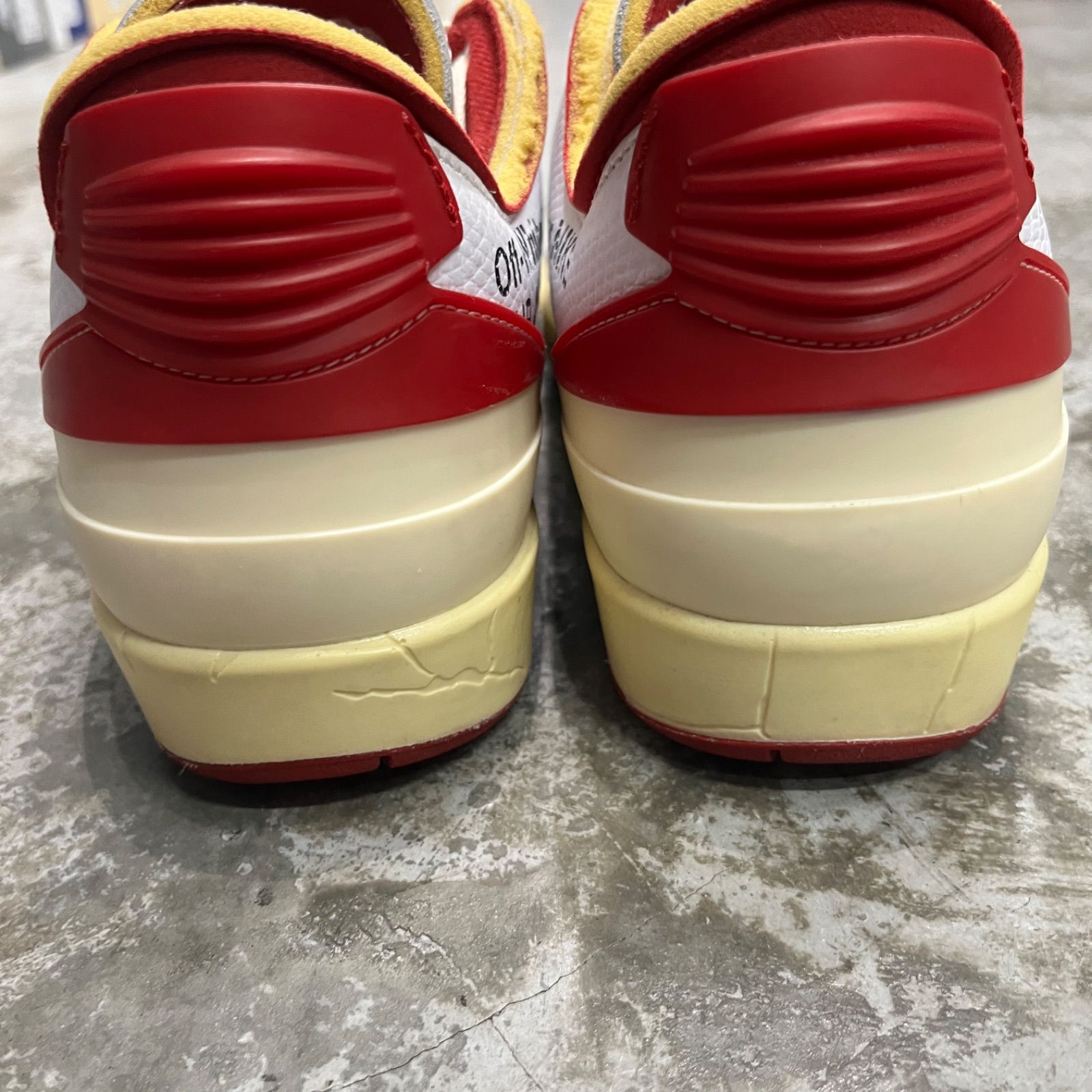 Off-White NIKE Air Jordan 2 Low White and Varsity Red エア 