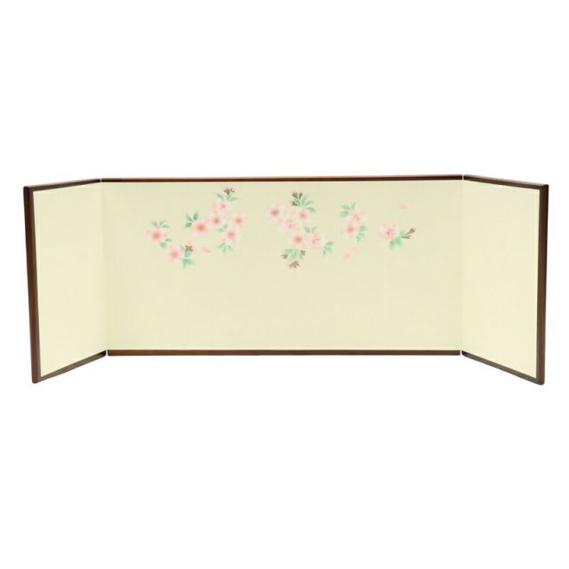 アウトレット品 屏風 単品 13号 桜と冊子 三曲屏風 24a-ya-0515 アウトレット品 インテリア 屏風単品 13号 吉兆 手描き桜 三曲屏風