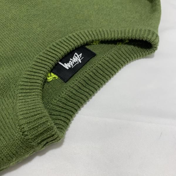 中古】STUSSY Laguna Icon セーター サイズM グリーン 117223